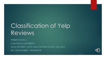 Classification of Yelp Reviews