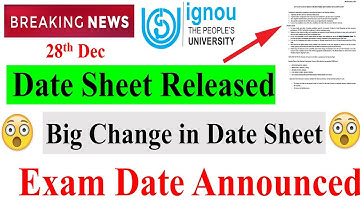 [Breaking News] Feb 2021 Exam Official Date Sheet Released || IGNOU Feb 2021 Exam Date Announced ||