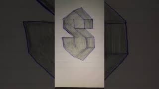 تعلم رسم حرف S ثلاثي الأبعاد بطريقة سهله وبسيطةLearn to easy 3d drawing for Letter S