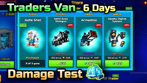 New Traders Van Damage Test - Jodie Shot Weapons, Armadillo - Pixel Gun 3D