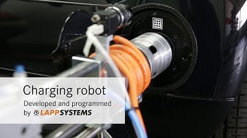 Electric car charging robot video
