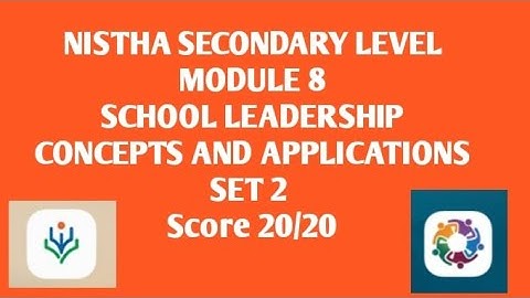 School Leadership Concepts and Applications SCORE 20/20