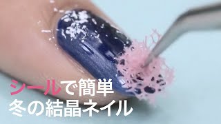【冬ネイル】夜空に輝く結晶を閉じ込めて…シールで簡単スノーネイル♡セルフ＊上品＊レース＊アーガイル＊べっ甲