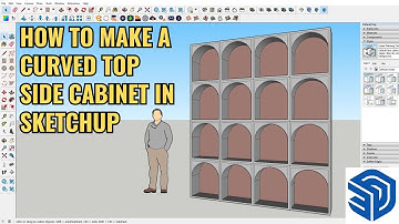 Sketchup tutorial how to make a curved top side cabinet in Sketchup