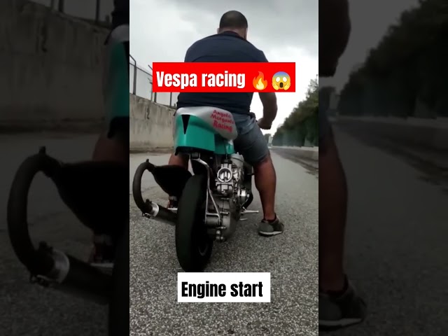 Vespa racing drag race #vespa #racing #shorts class=