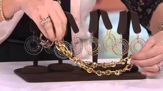 VicenzaSilver Sterling 2-1/4" Cascading Diamond Cut Circle Earrings with Jane Treacy