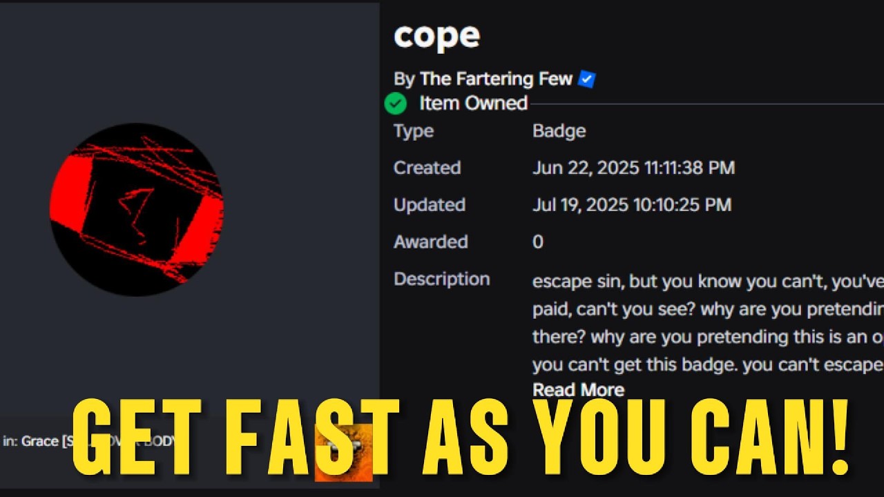 How to get COPE BADGE on the new update in Grace - YouTube