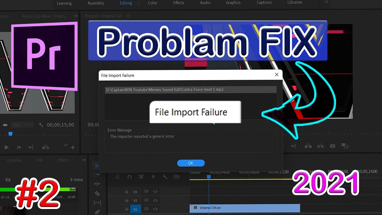 Adobe Premiere Pro File Import Failure Problam Solved || 2021 🔥🔥