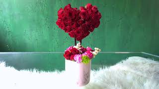 DIY Valentine's Day Heart Fresh Flowers Centerpiece