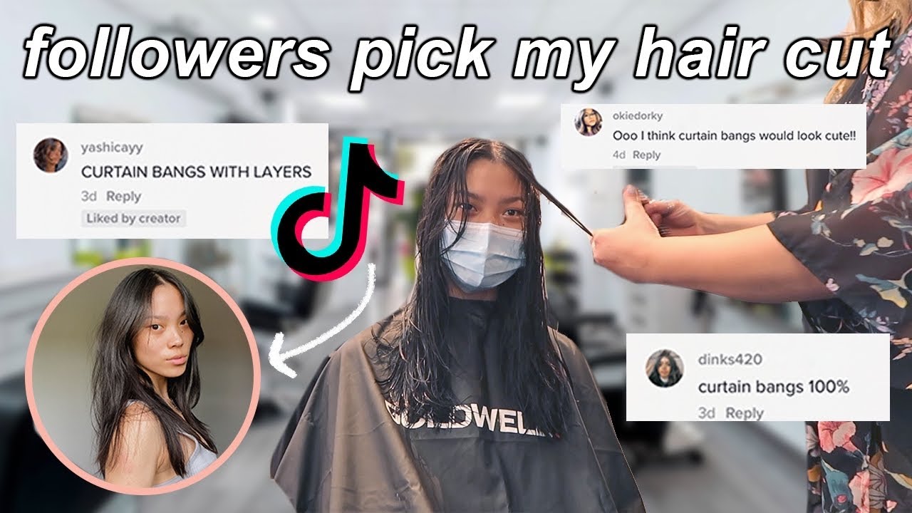 I LET TIK TOK CHOOSE MY HAIR CUT! | curtain bangs haircut vlog!