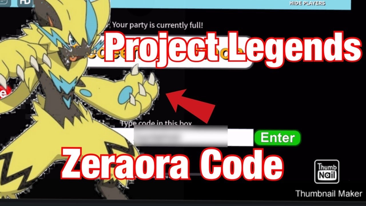 How to Get Free Zeraora in Project Legends(code) 166 subscriber special