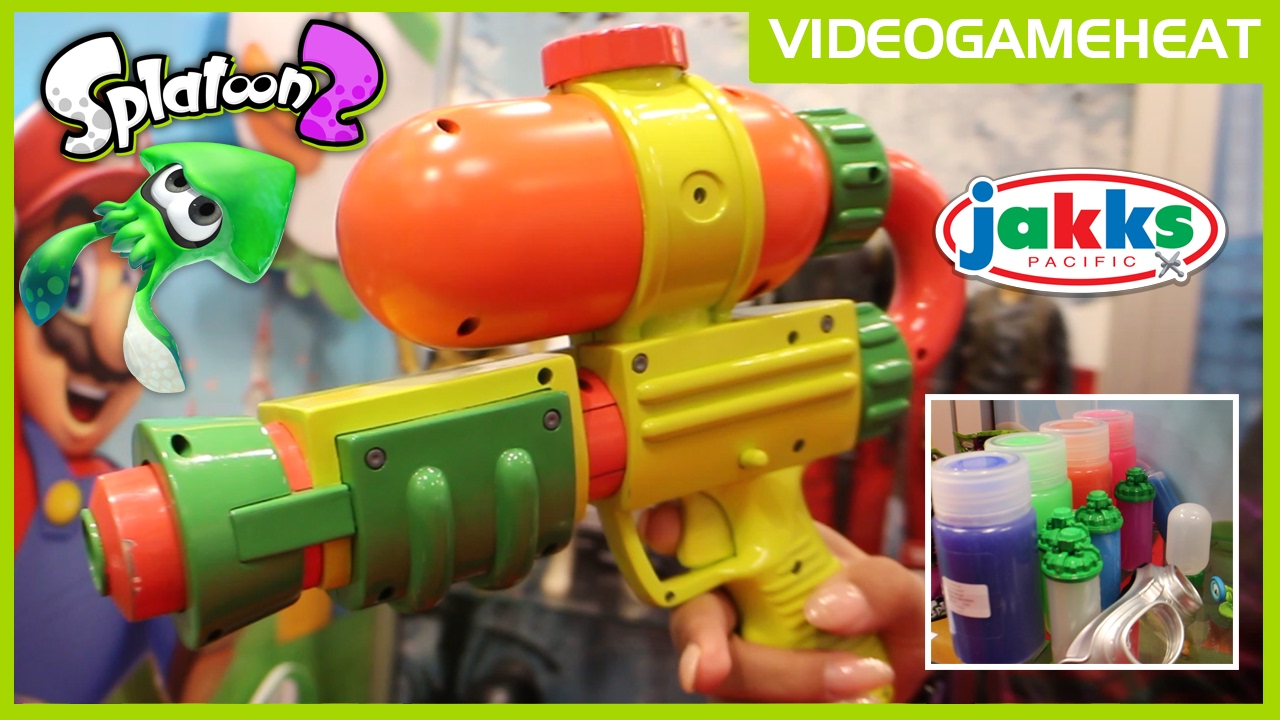 SPLATOON BLASTERS with REAL LIFE INK REVEALED "Splattershot & Quick Shot" at Toy Fair NY 2017