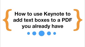 How to add text boxes to a PDF in Keynote