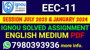 EEC 11 Solved Assignment 2023-24 English, EEC 11 Solved Assignment 23-24, EEC-11 Assignment