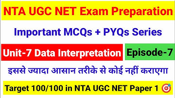 Episode 7 | UGC NET Data Interpretation with Tricks | Data Interpretation in hindi NTA UGC NET