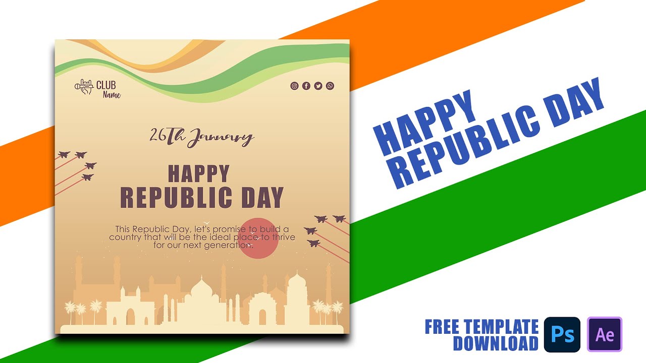 26 January l Republic Day Free Template  Download l After Effect Free Project