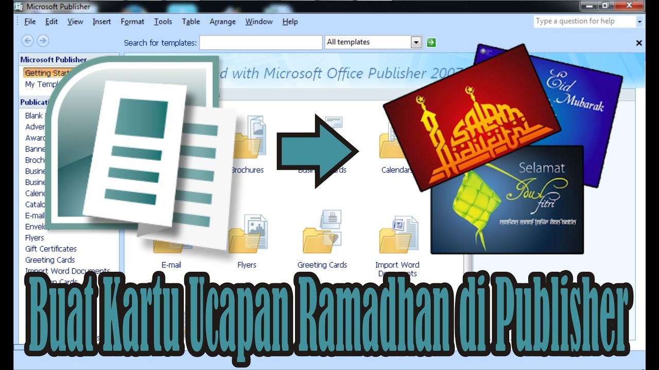 Cara Membuat Kartu Ucapan Ramadhan Menggunakan Microsoft Publisher Simple News Video Youtube