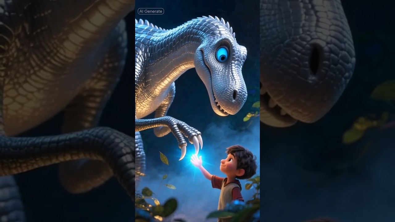 A Silver Dinosaur Met a Pure Heart Boy 