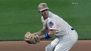 NYY@NYM: Wright makes great play to start double play
