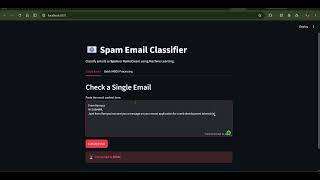 Spam Email Classification System