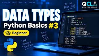 Python Data Types for Beginners | int, float, str, bool | Python Basics #3