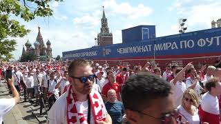 world cup 2018: polish fans march at Red Square before game against Senegal (19/06/2018) | DynekTV