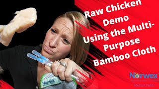 Norwex Multi-Purpose Bamboo Cloth VS Raw Chicken 🐔🤢🦠🧫