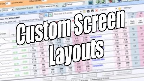 Using Bet Angel - One click screen - Custom screen layouts
