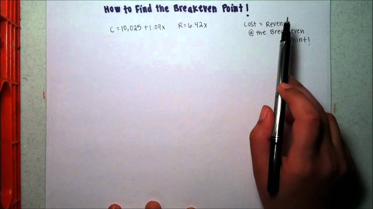 break even point break even point