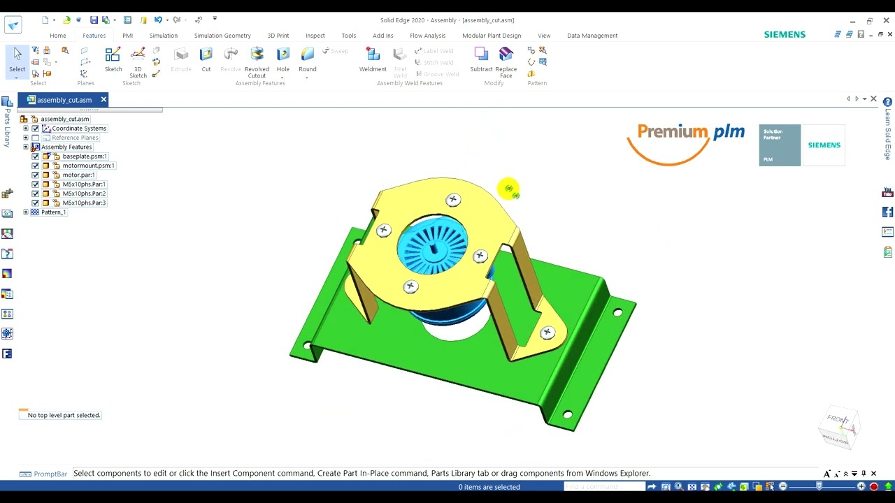 Solid Edge Advance Assembly   02   Assembly feature