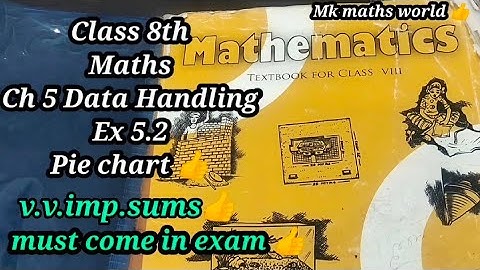 Class 8th Maths Ch 5 Data Handling Ex 5.2( pie chart ) NCERT PSEB CBSE easy explained 👍 subscribe 👍