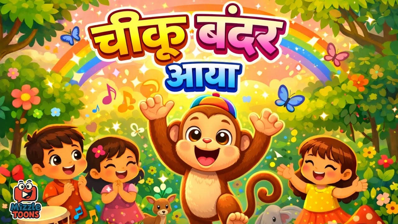 चीकू बंदर आया 🐒🎵 | Hindi Kids Dance Story Song | Fun Rhymes for Children | 