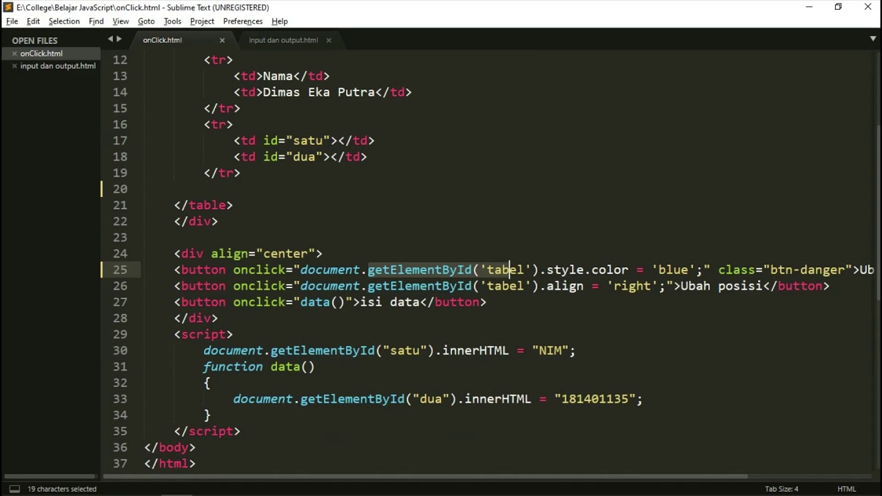 JavaScript dan DOM HTML - YouTube