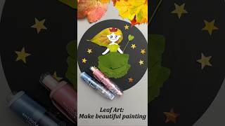 Leaf Art Painting a Beautiful Girl with Leaves Creative Nature Craft