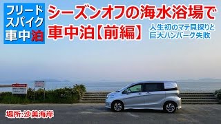 【フリードスパイク車中泊】シーズンオフの海水浴場で車中泊【前編】