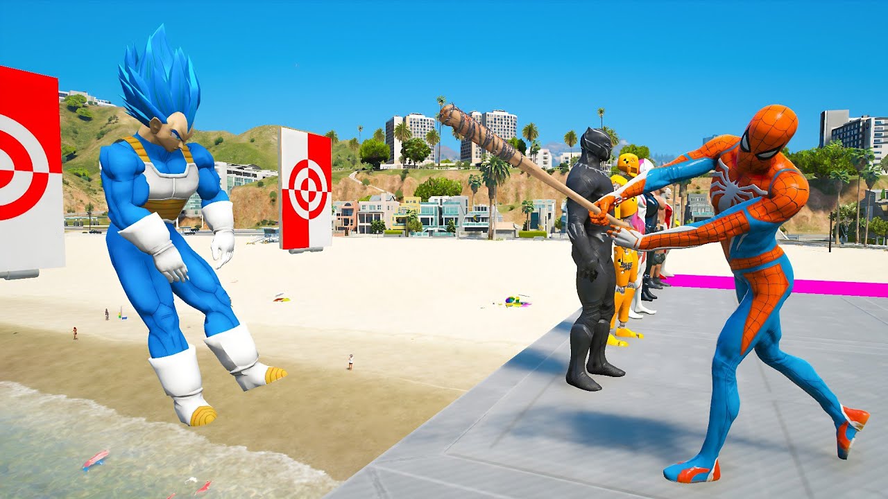 GTA 5 SPIDER-MAN WITH A BASEBALL BAT vs SUPERHEROES! (Euphoria Physics) Ep.15