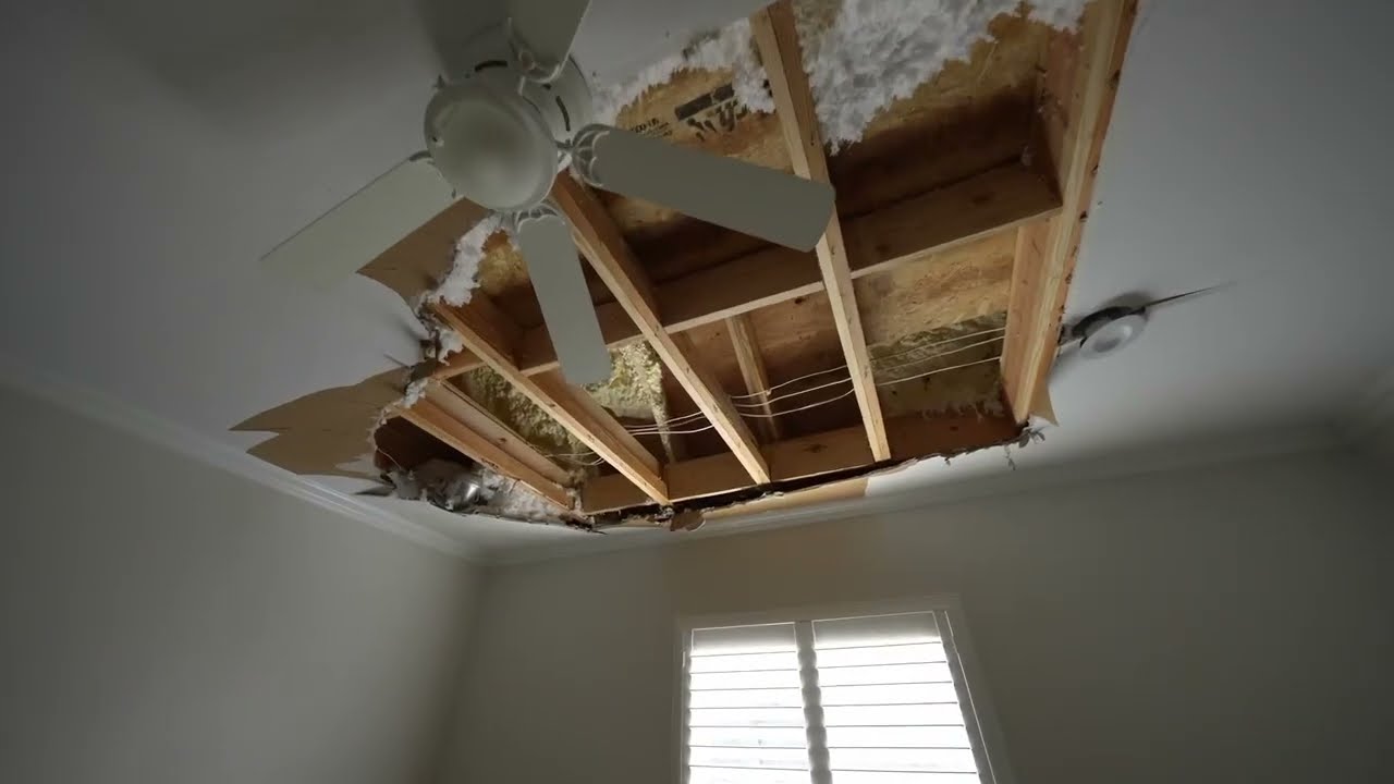 Restoring a Guest Bedroom Ceiling After Hurricane Helene. 💸 Budget