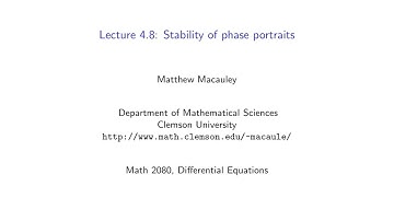 Differential Equations, Lecture 4.8: Stability of phase portraits