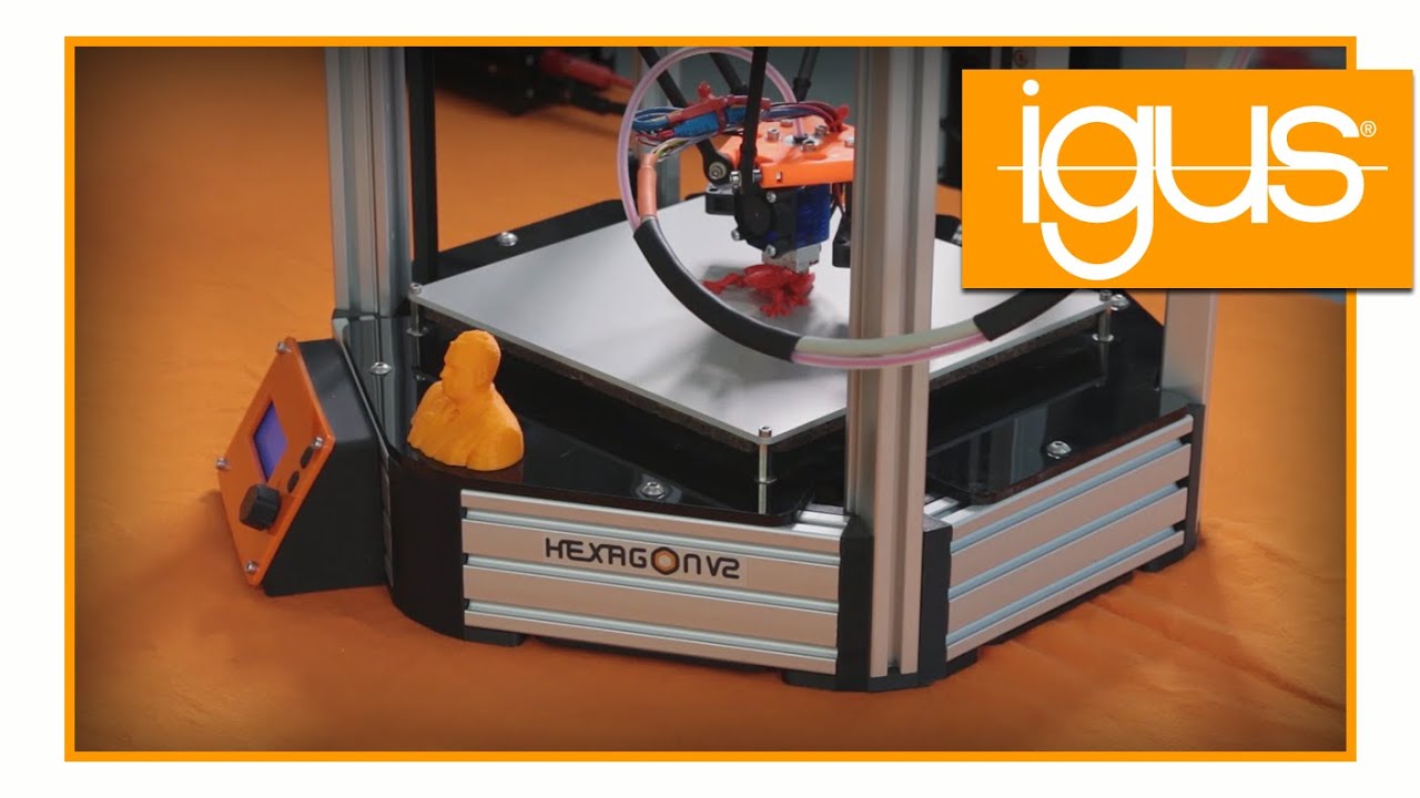 HEXAGON v2 3D-printer - with igus® products - YouTube