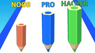 NOOB vs PRO vs HACKER in Color Pencil Run screenshot 2