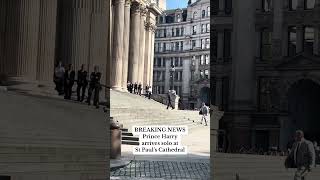 Prince Harry arrives solo at St Paul&#39;s Cathedral in London