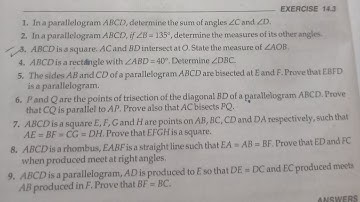 Quadrilateral class 9 rd Sharma Ex-14.3 || chapter 14|| CBSE board|| Quadrilateral||