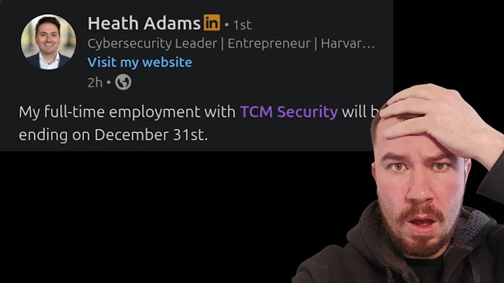 Heath Adams is leaving TCM Security...