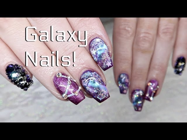 EASY Galaxy Gel Nails! | Layering Mixed Nail Art Media