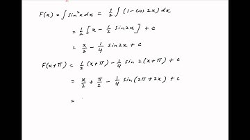 Is F(x + PI) = F(x)? Given that F(x) = integral of square(sinx).