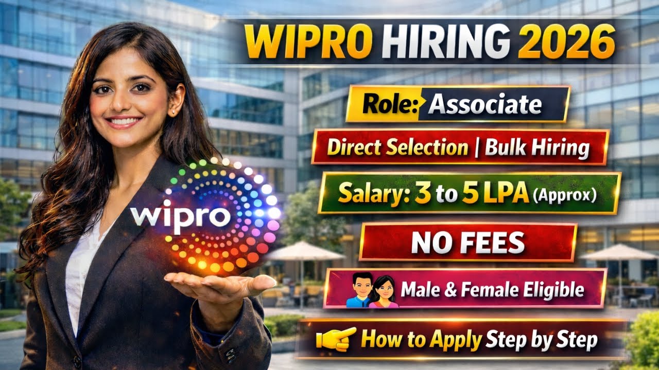 Wipro Hiring 2026 Tamil🔥 Freshers Hiring Associate Jobs | Salary 3–5 LPA | No Fees | Apply Now