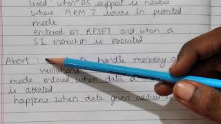 Operating modes of ARM 7 processors(notes)