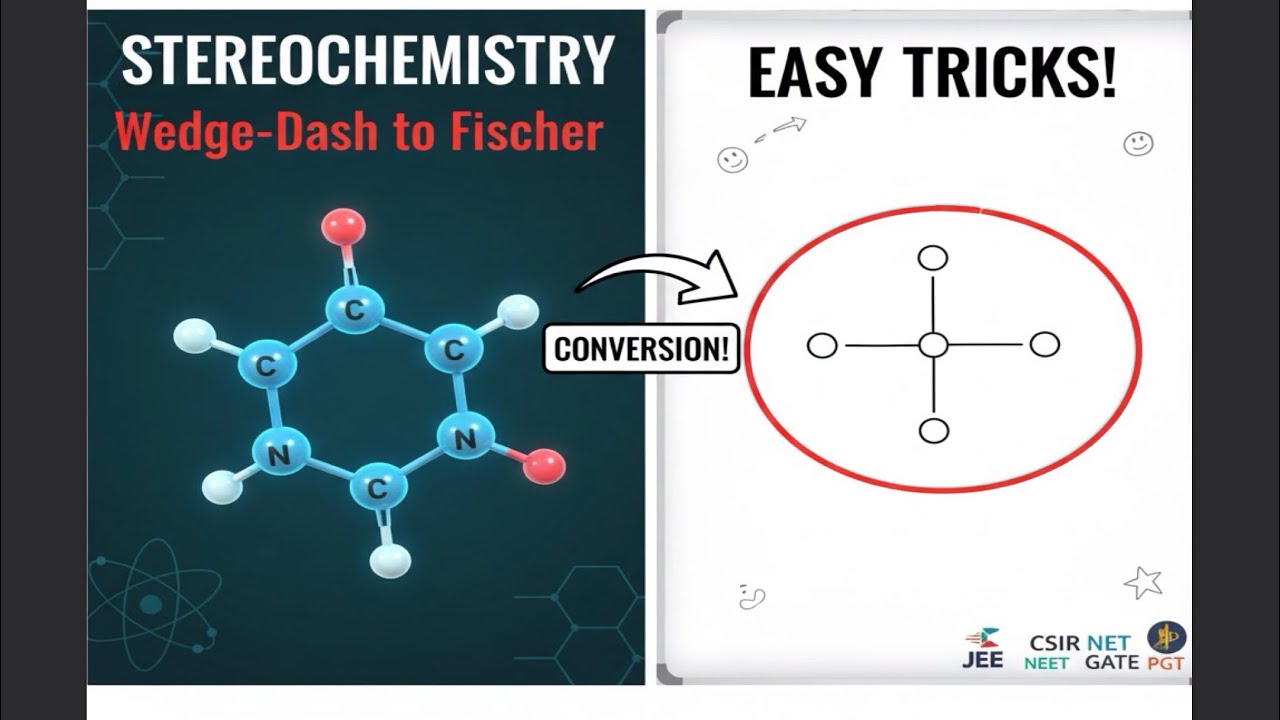 Stereochemistry | Wedge-dash to Fischer  | Jharkhand eligibility test| jee main advanced | iitjee