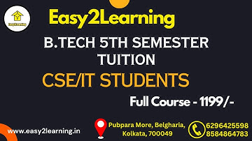 MAKAUT B.Tech 5th Semester Tuition | CSE/IT Students 🔥🔥🔥 | Full Course - 1199/- | By E2L
