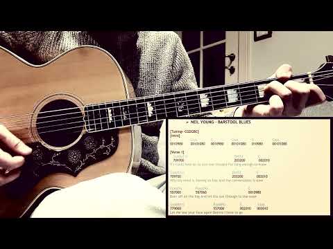 How To Play "BARSTOOL BLUES" by Neil Young | Acoustic Guitar Tutorial